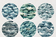 Stormy Sea Seamless Digital Papers, a Pattern Graphic by Natural Planners (Thumbnail 2 of 5)