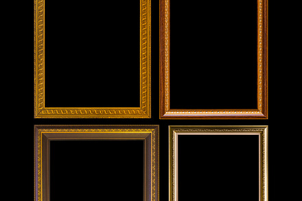 Gold frame elegant vintage containing frame, gold, and wall, an Abstract Photo by Casanowe-studio