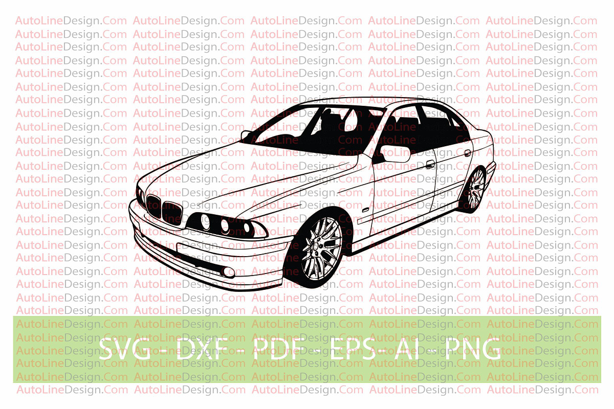 E39 M5 Car Vector, a Transportation Illustration by AutoLineDesign
