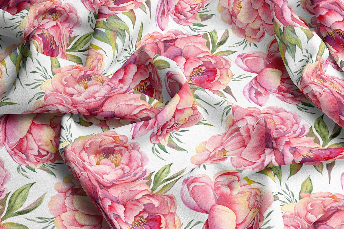 PEONY watercolor clip art & patterns, an Object Graphic by Jeanna Draw (Photo 11 of 15)