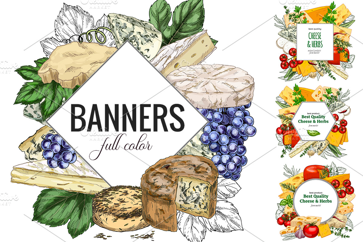 Cheese. Vector collection., an Object Graphic by JSolomatina (Photo 3 of 5)