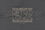Retro Badges, Labels & Logos, a Branding & Logo Template by Graphicdome (Thumbnail 1 of 5)