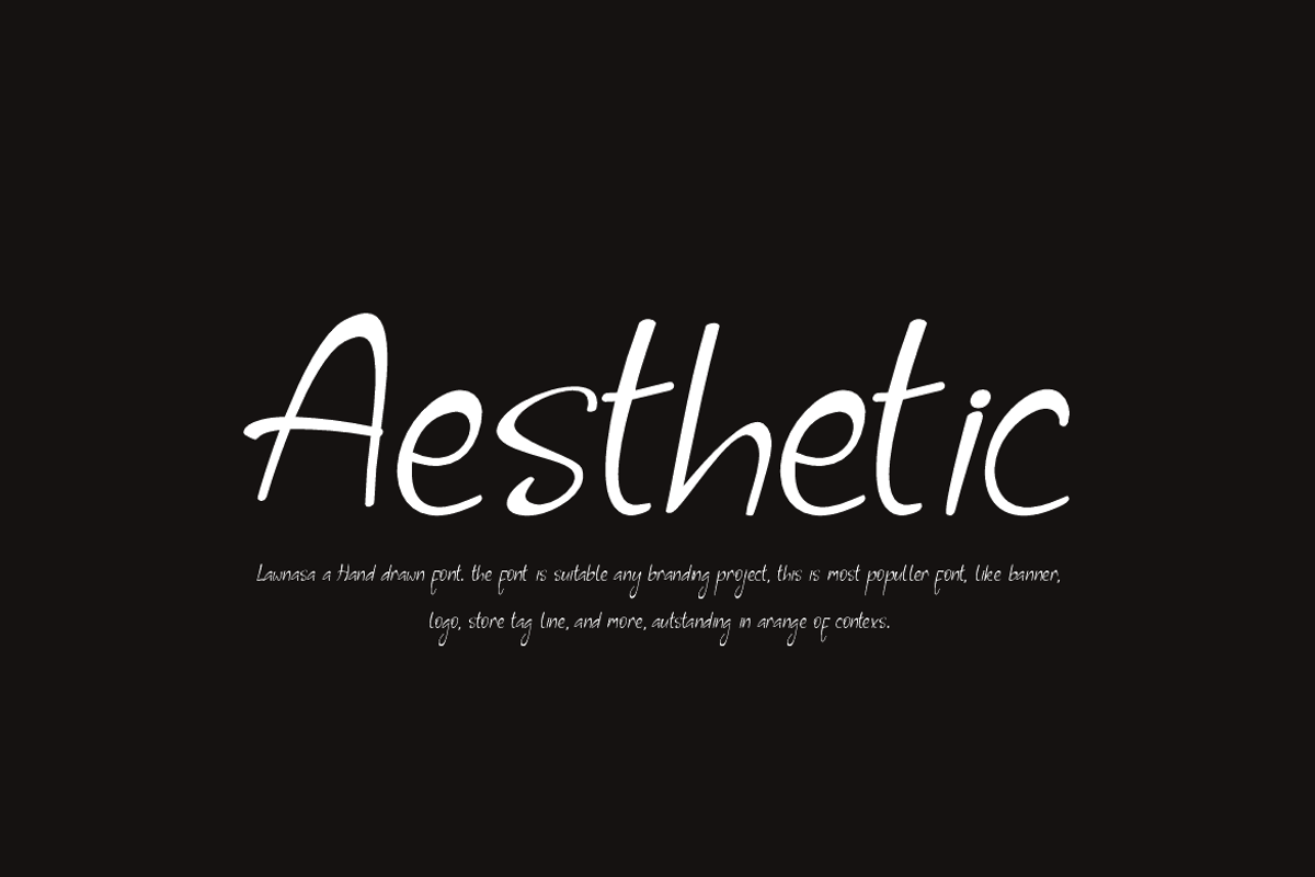 Lawnasa - Aesthetic Font, a Handwritten Font by Iqsiart Studio (Photo 2 of 6)