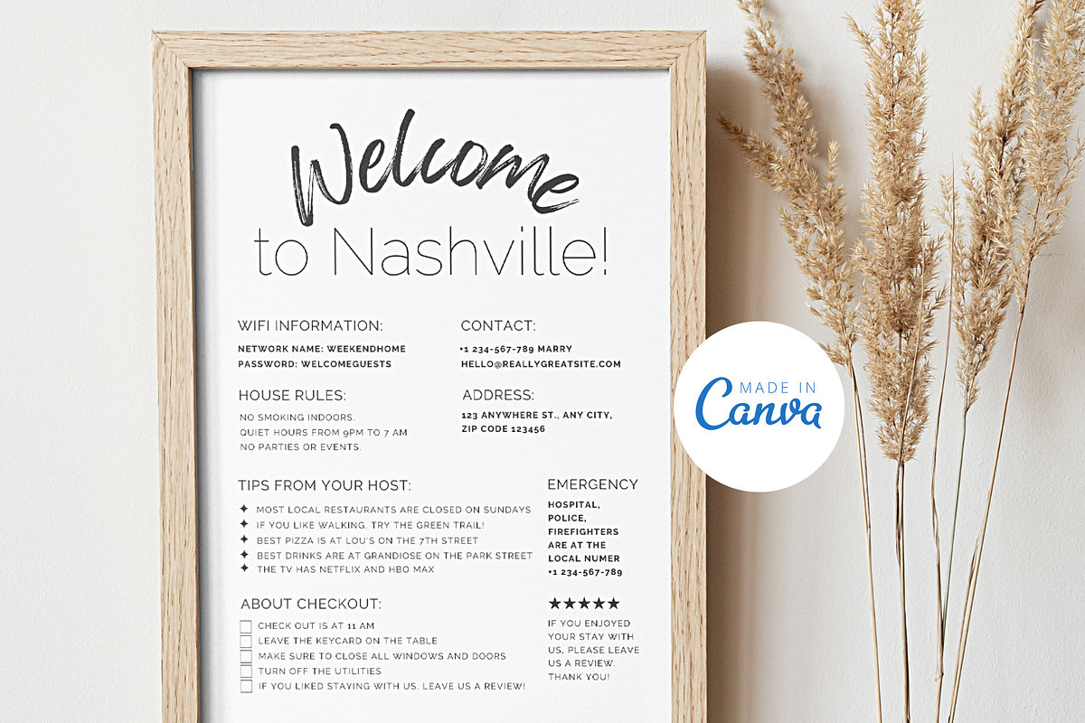Airbnb Welcome Sign Canva Template, a Poster Template by Story Native (Photo 4 of 5)