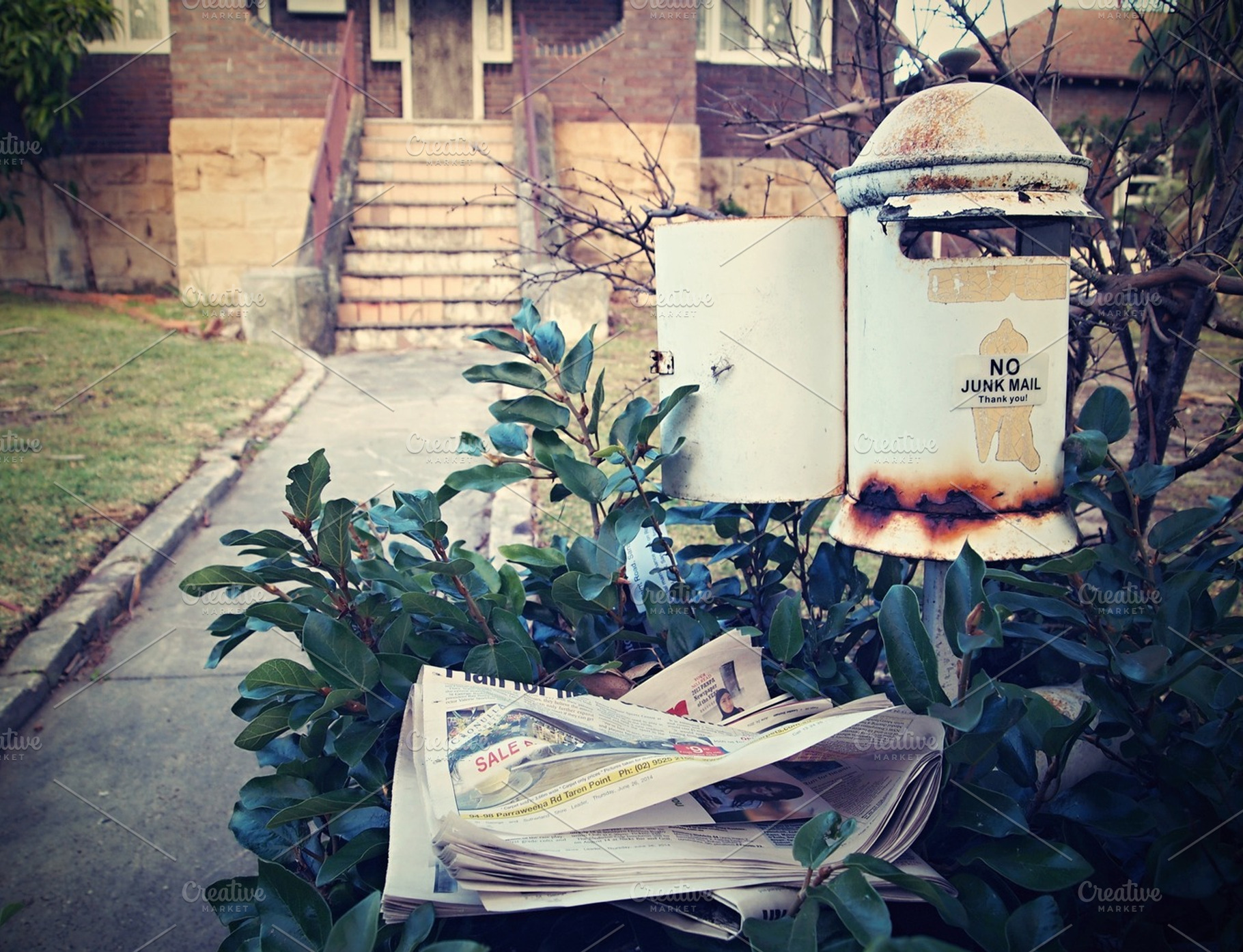 Mail box stock photo containing mail box and house