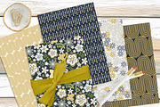 Navy Daisy Printable Scrapbook Paper, a Pattern Graphic by Posh Papers & Patterns (Thumbnail 5 of 8)