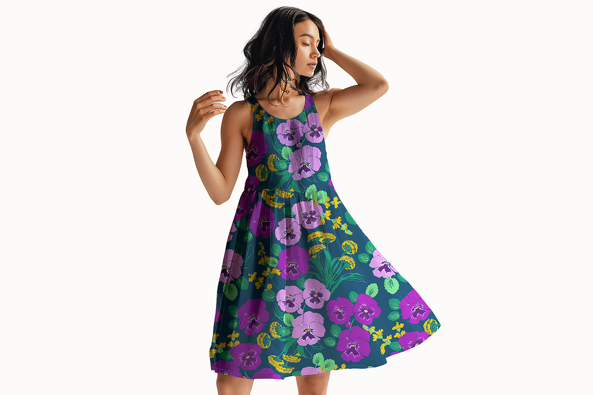Colorful Pansies Floral Pattern, a Pattern Graphic by StudioGlouna (Photo 2 of 9)