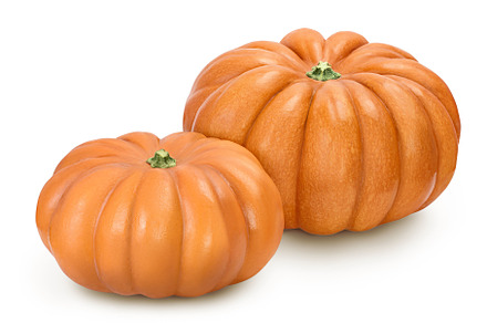 Fresh orange pumpkin isolated on, a Food & Drink Photo by NataPhoto