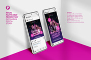 Neon Party Rave Promotion Instagram, a Social Media Template by peterdraw (Thumbnail 2 of 9)