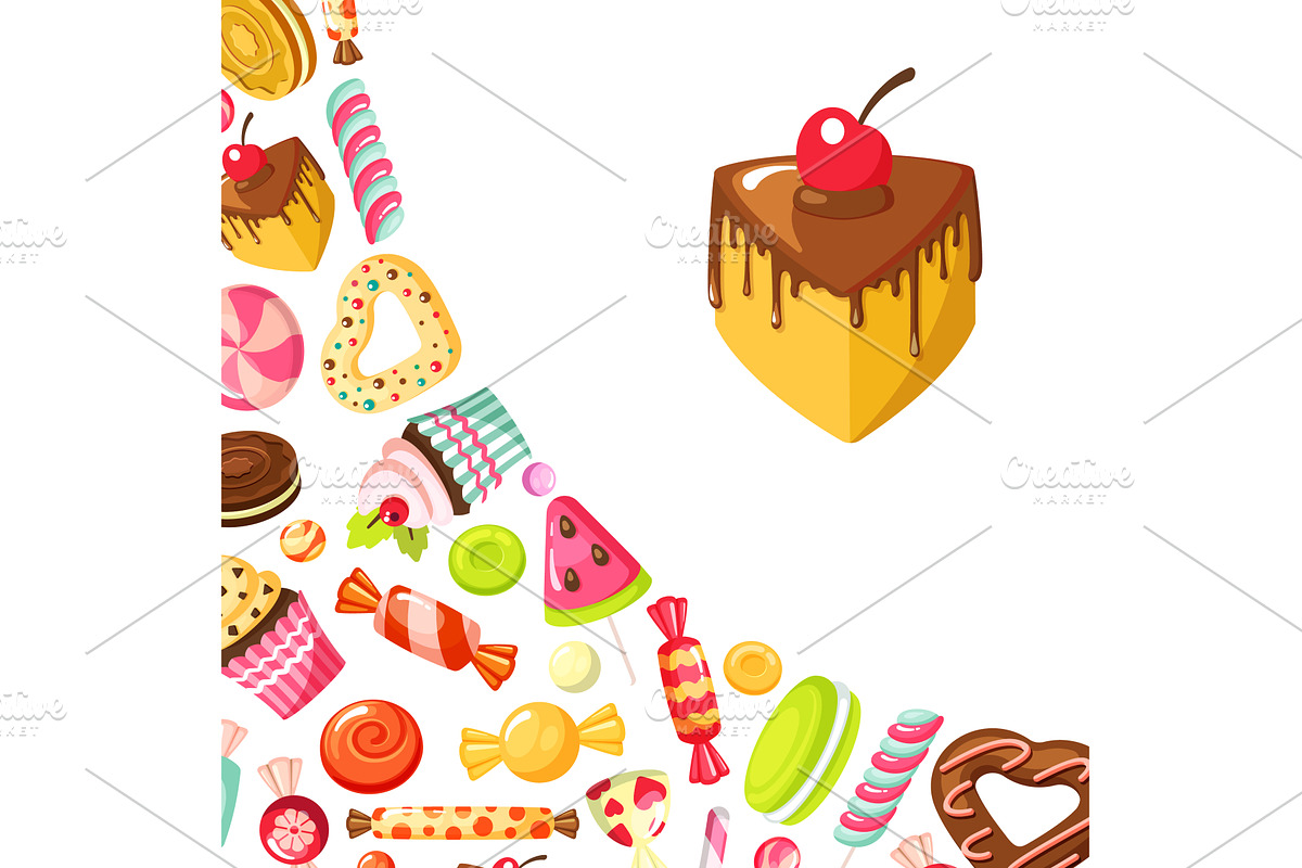 candy tasty sweets. corner shaped, an Object Illustration by Multigon