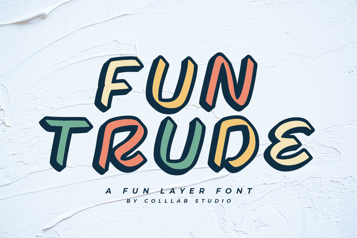 Funtrude | A Fun Layer Font, a Font by Colllab Studio (Photo 1 of 19)