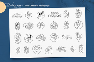 Merry Christmas Nativity Logo SVG