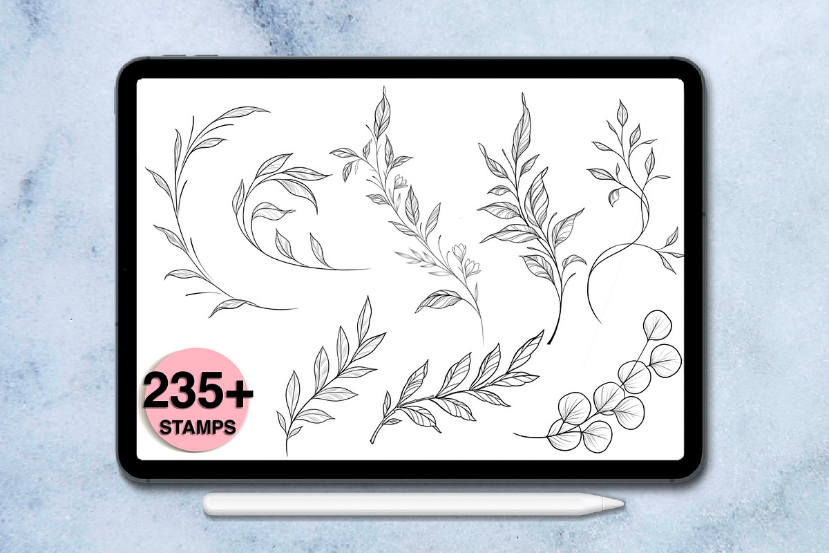 235 leaves procreate stamps, a Brush Add-On by Arts For Peace (Photo 3 of 10)