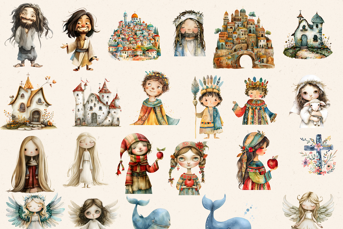 BIBLICAL CHARACTERS CLIPART BUNDLE, a Person Illustration by Daring Digies (Photo 3 of 9)