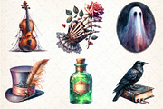 Antique Gothic Halloween Set PNG Cl, an Illustration by DreamCafeArt (Thumbnail 3 of 5)
