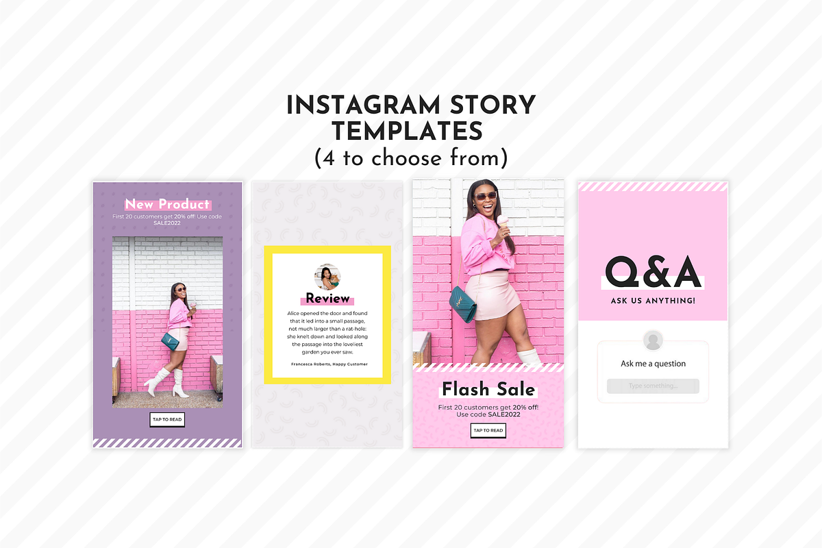 Instagram Template Pink Canva Set, a Social Media Template by ltsdesigns (Photo 3 of 4)