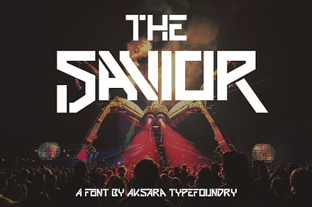 The Savior | Futuristic Font, a Font by Aksara Typefoundry