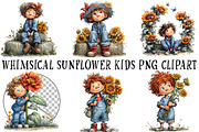 Whimsical Sunflower Kids PNG Clipart, a Seasonal Illustration by OK Design (Thumbnail 2 of 6)