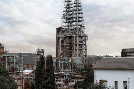 Oil refinery factory, two towers, an Industrial Photo by SkyNext