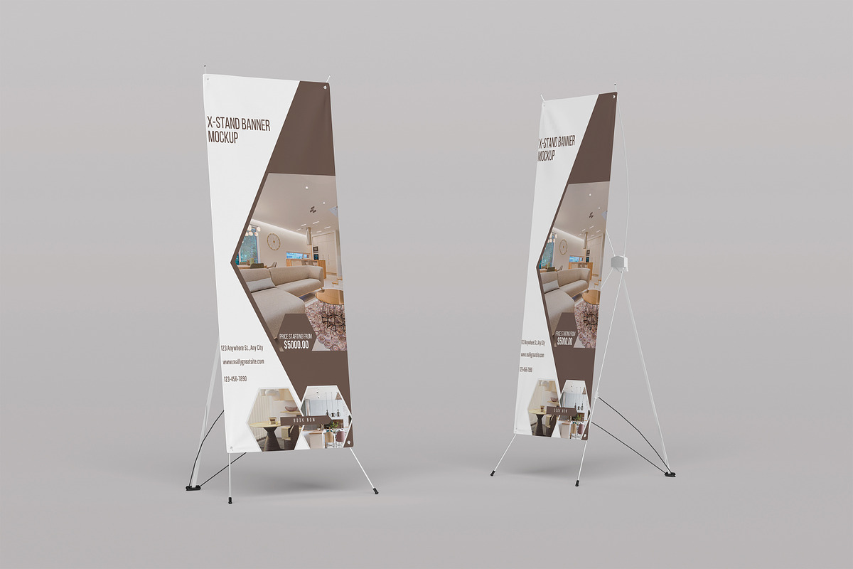 X-Stand Banner Mockup, an Advertising Mockup by Afif_studio (Photo 7 of 9)
