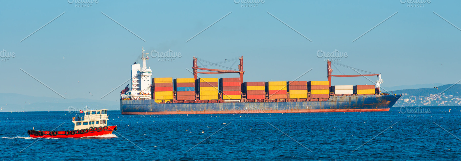 Container ship, a Transportation Photo by Vapi