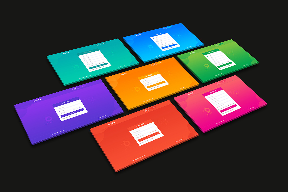 Sign in Sing up Webpage MegaKit, an UI Kit Template by RiveupDigital