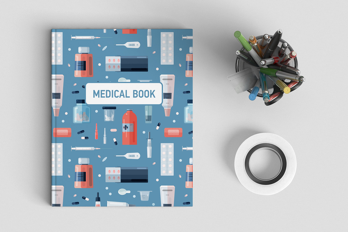 Medicine set + seamless pattern, a Healthcare Illustration by Good Studio (Photo 12 of 14)