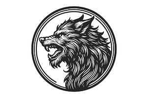 Majestic Werewolf Sketch Vector