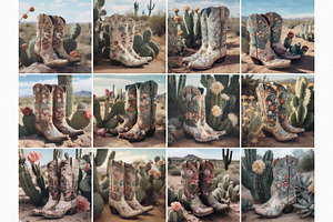 Cowgirl Boots Digital Oil Paintings