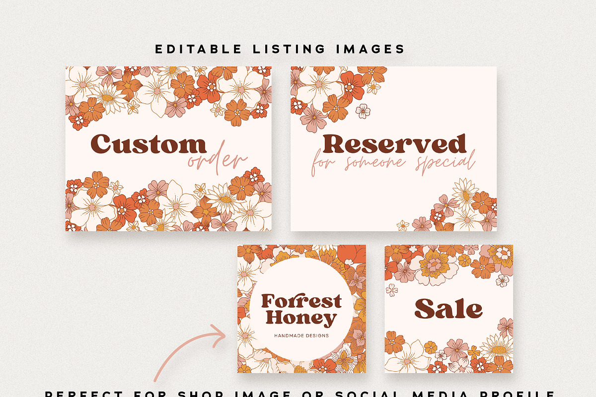 Floral Etsy Shop Kit Canva Template, a Branding & Logo Template by Summit Avenue (Photo 3 of 5)