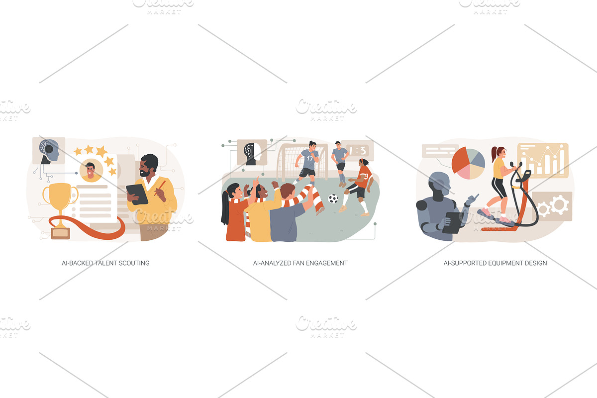 AI in Sports Industry abstract, a Technology Illustration by Visual Generation