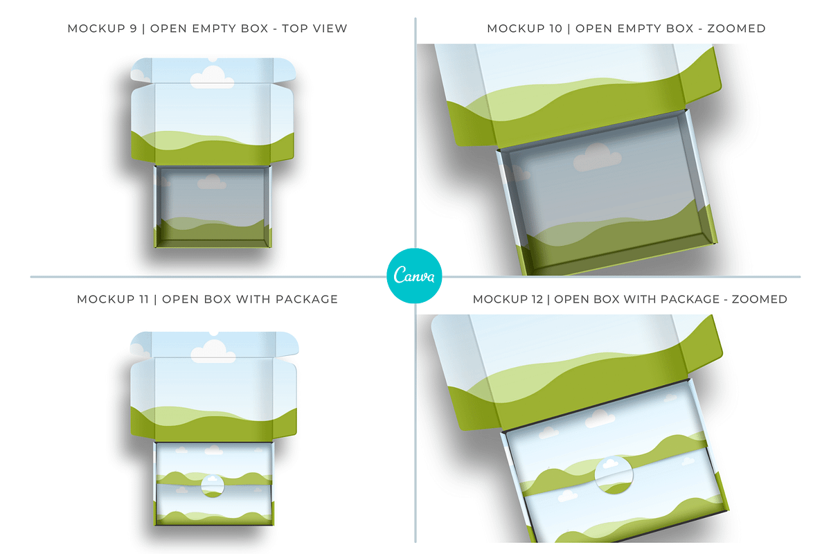 Mailer Box Mockup for Canva, a Packaging Mockup by Mockup Scene (Photo 6 of 17)