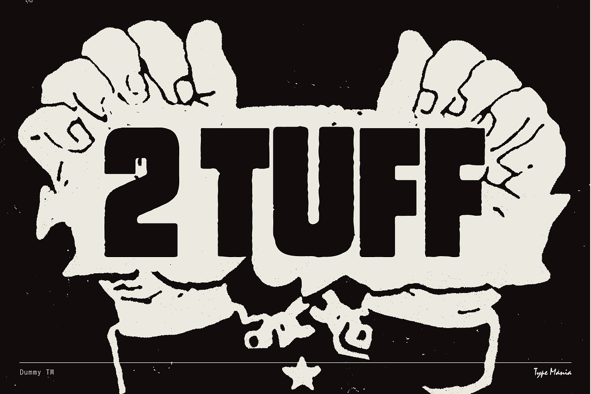 Dummy TM – Bold Distressed Type, a Sans Serif Font by Type Mania (Photo 7 of 10)