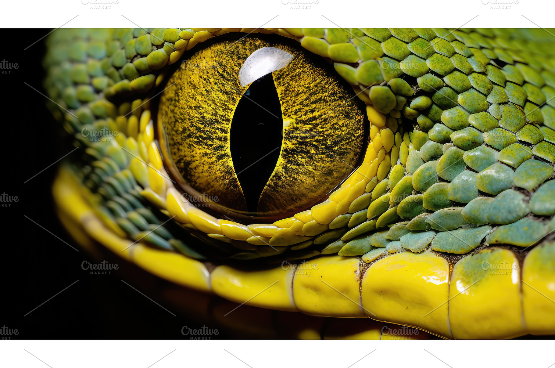 gaze green tree python ai generated, an Animal Photo by pikepicture