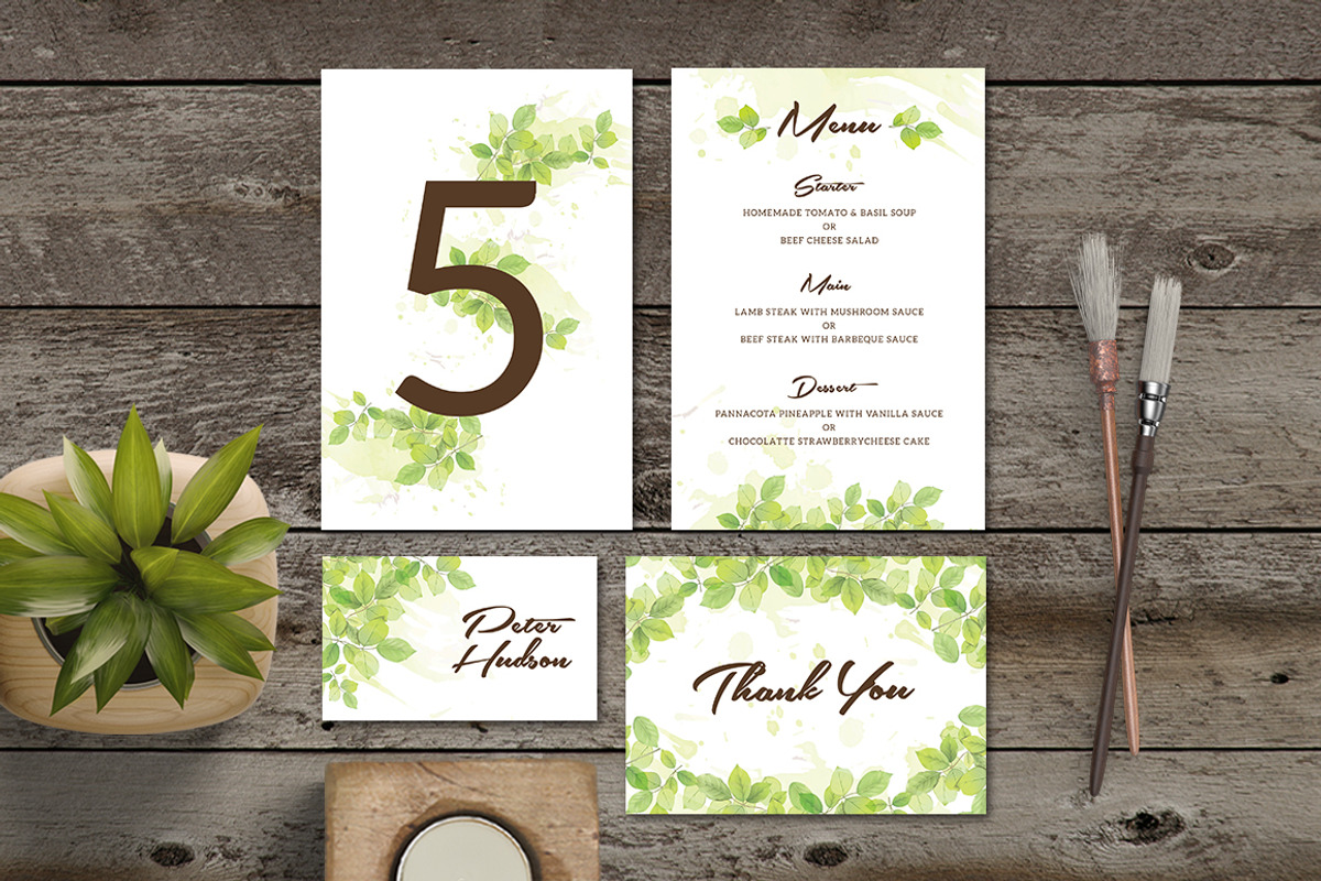 Leaf Wedding Invitation Set, a Card Template by Aarley Kaiven (Photo 6 of 6)