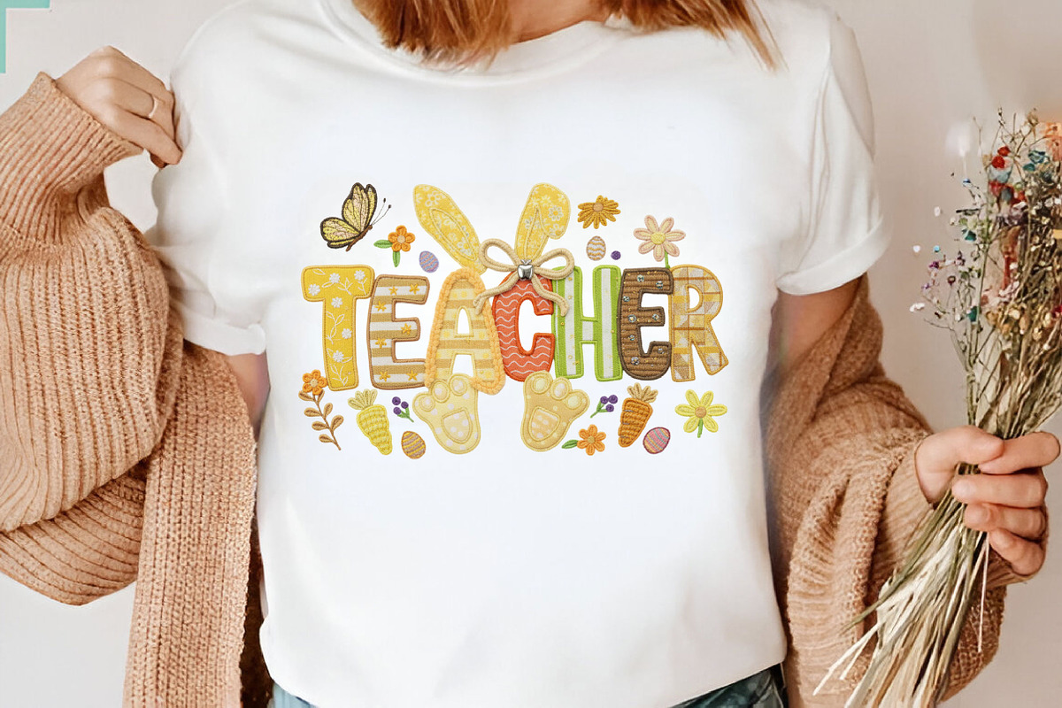Faux Yarn Easter Teacher Png, an Illustration by Designking (Photo 1 of 6)