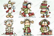 Whimsical Christmas Fluffy Animals, an Illustration by Creative Art (Thumbnail 6 of 10)