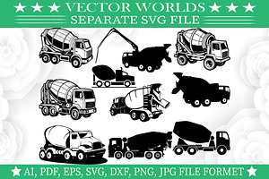 Concrete Truck SVG, Trucks SVG, an Object Graphic by VectorWorlds