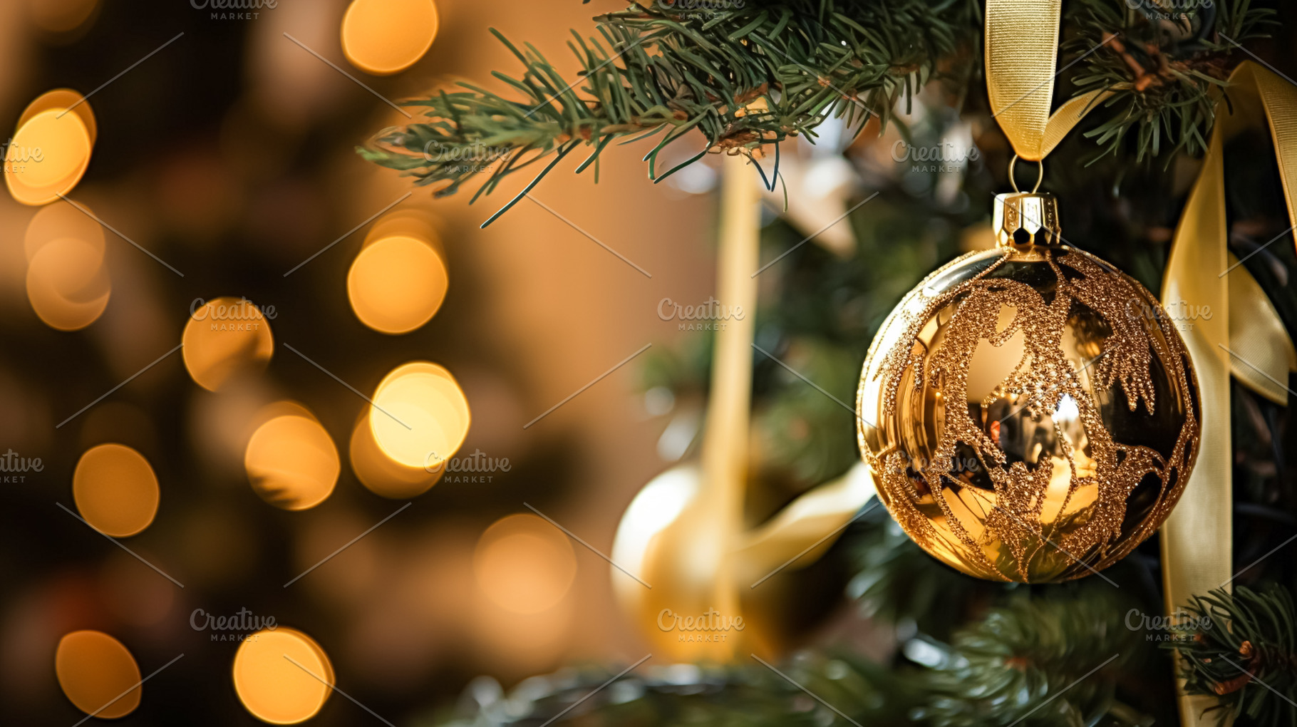 Christmas tree decorations for the English country cottage, home, a Holiday Photo by Anneleven