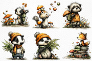 Quirky Woodland Animals PNG Clipart, a Seasonal Illustration by Craft Nest (Thumbnail 3 of 6)