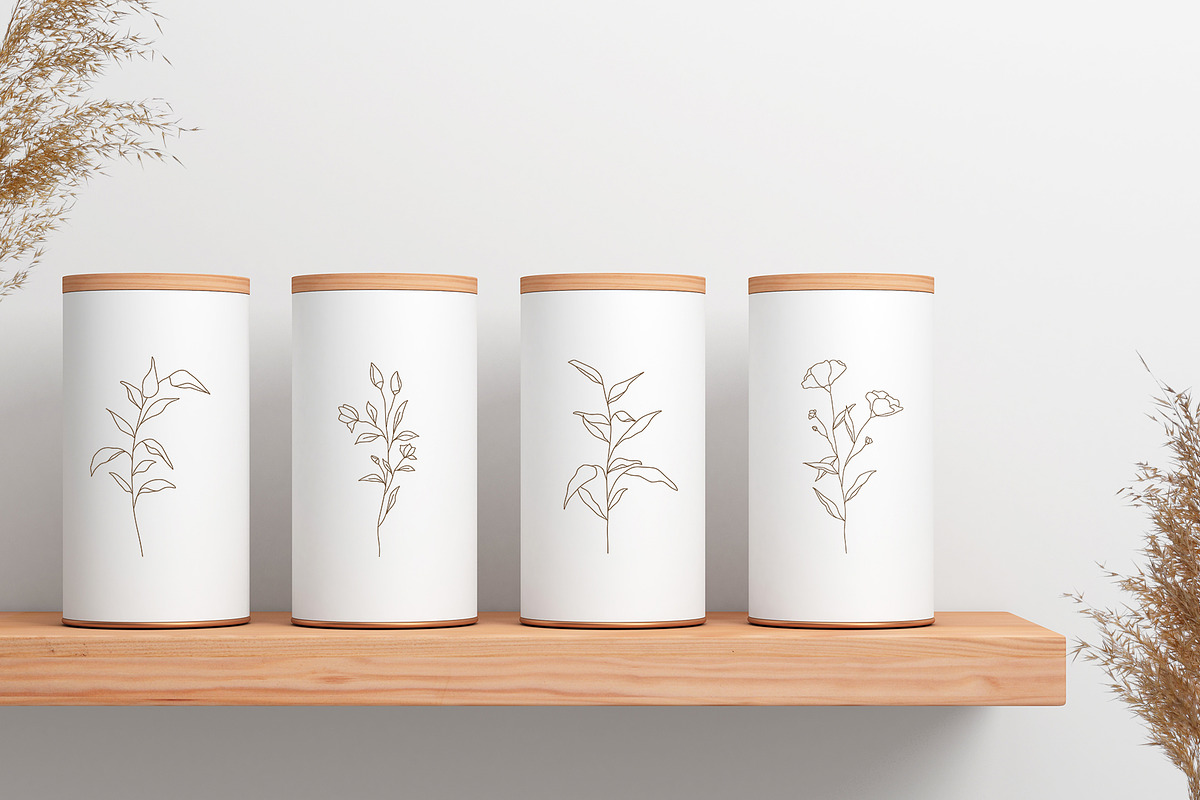 Botanical Line Art Illustrations V1, a Texture Illustration by Kaya Fonts (Photo 6 of 9)