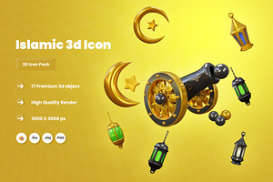 Islamic 3d Illustration Icon Pack