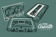 Hand drawn cassette tapes, an Object Illustration by Serifs & Whiskey (Thumbnail 1 of 3)