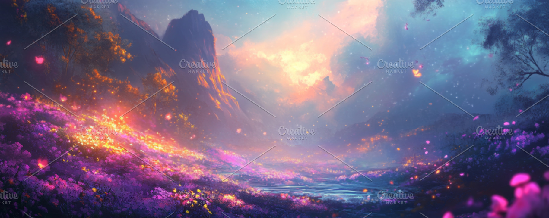 Fairytale Garden Path Illuminated by Sunset Glow, an Abstract Photo by Natalia Klenova's Shop