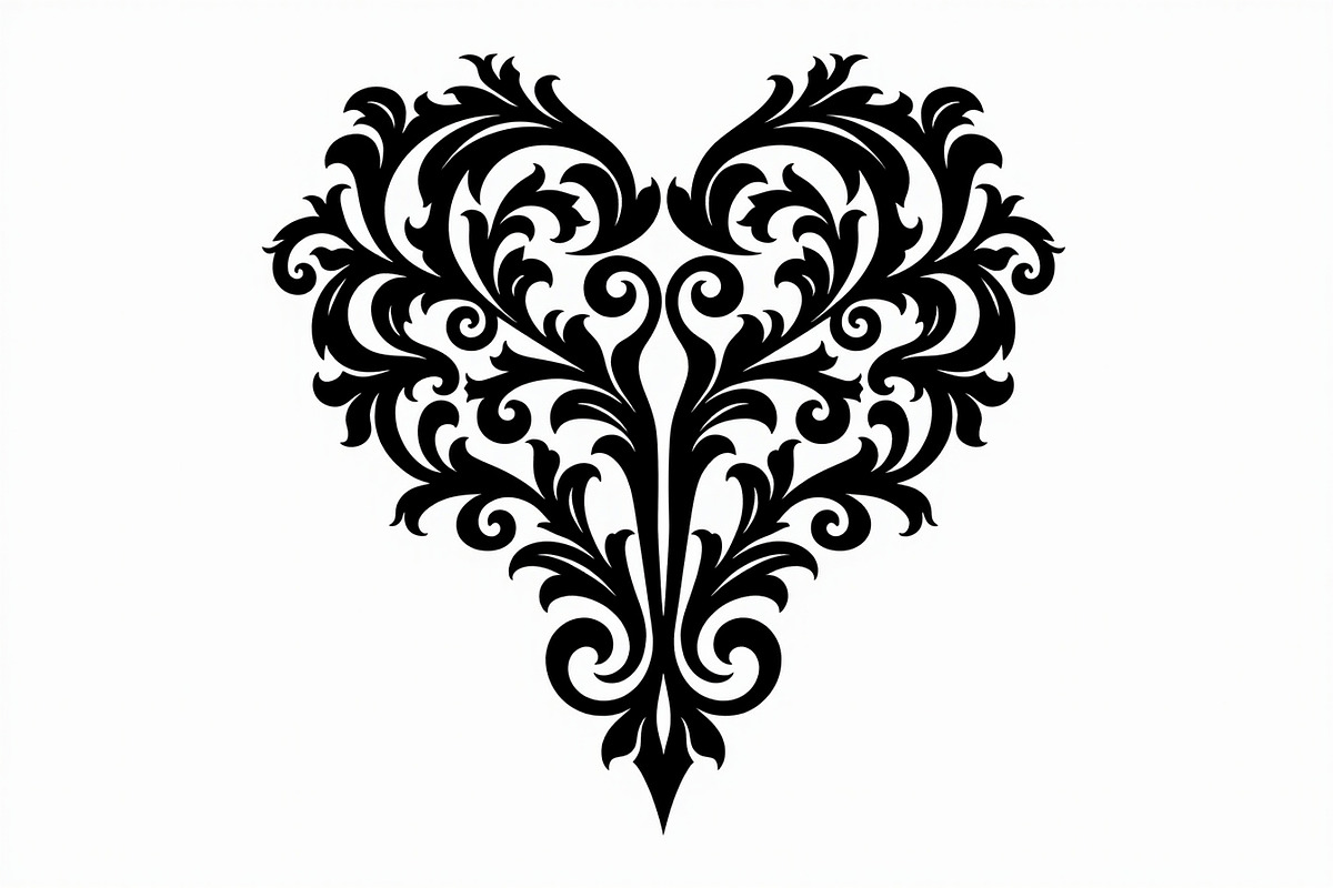 Floral Heart Silhouette Set, an Illustration by Gfx_Store (Photo 17 of 21)