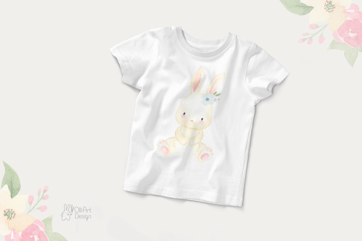 BUNNY watercolor clipart. Woodland, an Animal Illustration by OlliArtDesign (Photo 6 of 7)