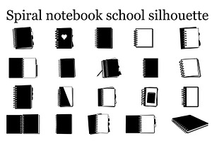 Spiral notebook school silhouette, a Graphic by musafir_fashion