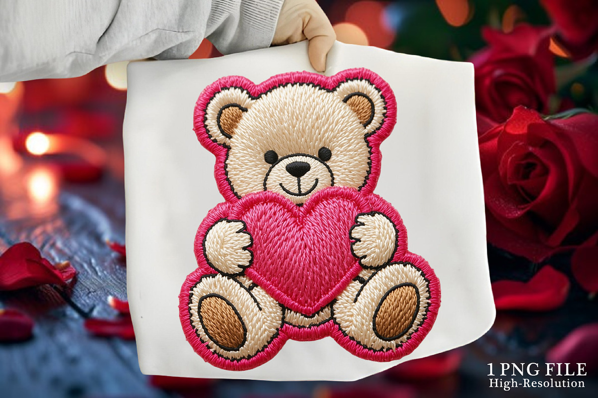 Valentine Teddy Bear PNG, an Illustration by Canvas Craft (Photo 1 of 7)