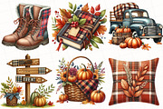 Watercolor Plaid Autumn Clipart, an Illustration by OK Design (Thumbnail 5 of 5)