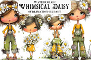 Whimsical Daisy Girl Clip Art, an Illustration by Designking (Thumbnail 1 of 5)